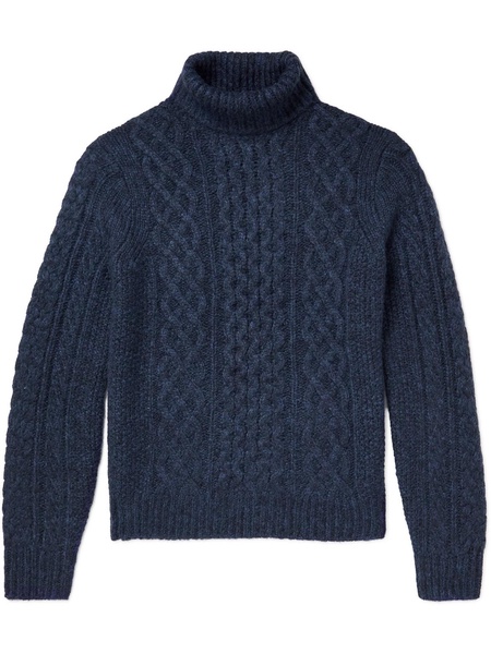 Recycled Cable-Knit Rollneck Sweater