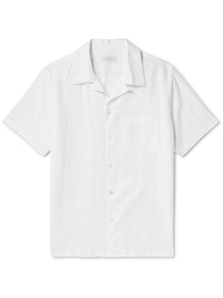 Convertible-Collar Linen and Cotton-Blend Shirt