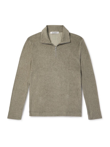 Slim-Fit TENCEL™ Lyocell, Cotton and Wool-Blend Half-Zip Sweater