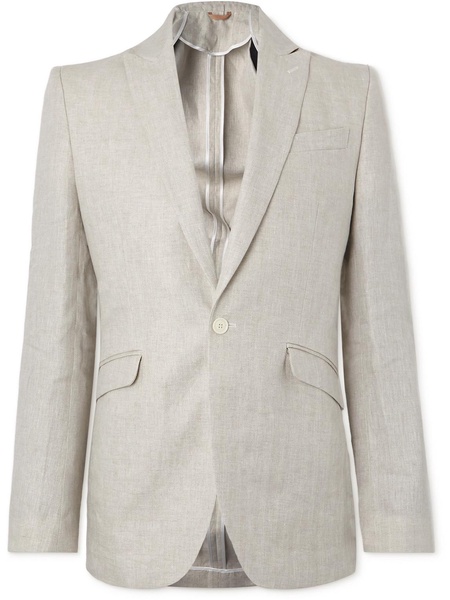 Dawlish Ebury Slim-Fit Herringbone Linen Suit Jacket