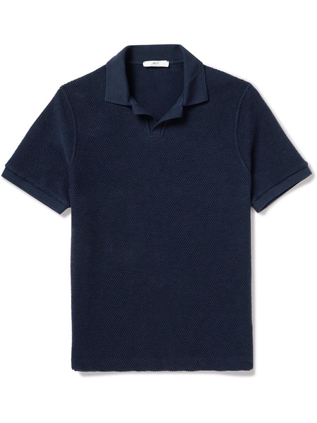 Golf Textured-Knit Organic Cotton Polo Shirt