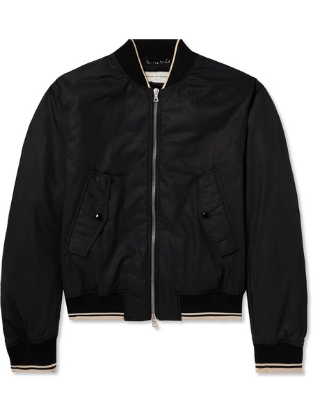 Zip-Detailed Shell Bomber Jacket