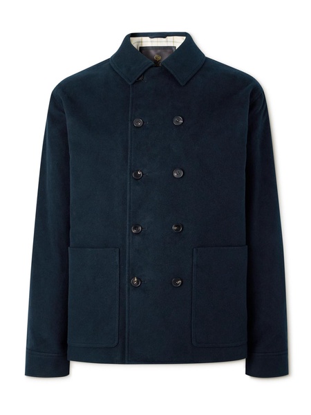 Double-Breasted Cotton and Cashmere-Blend Peacoat