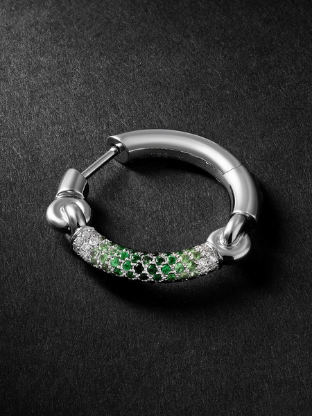 The Equinox 18-Karat White Gold, Tsavorite and Diamond Single Earring