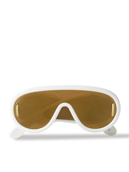 + Paula's Ibiza Wave Mask Oversized D-Frame Embellished Acetate Sunglasses