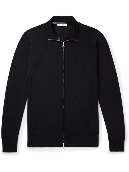 Richard Merino Wool Zip-Up Cardigan