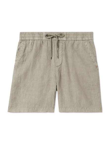 Straight-Leg Garment-Dyed Linen Drawstring Shorts