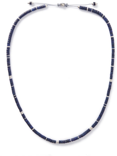 Tucson Silver, Lapis and  Cord Necklace