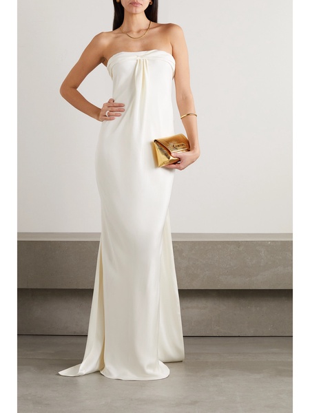 Strapless silk gown