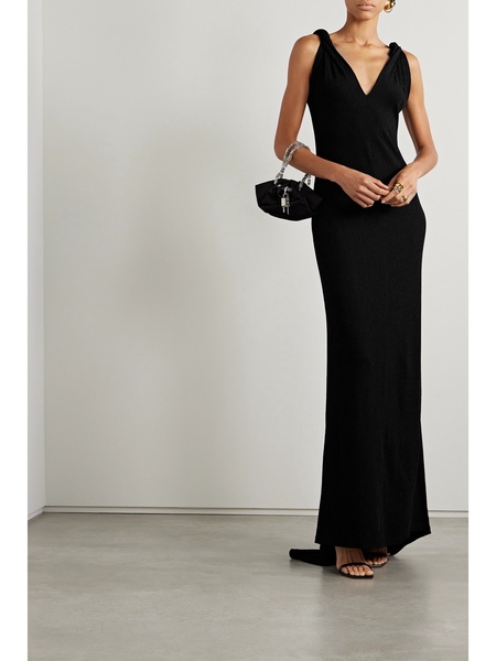 Embellished jersey gown