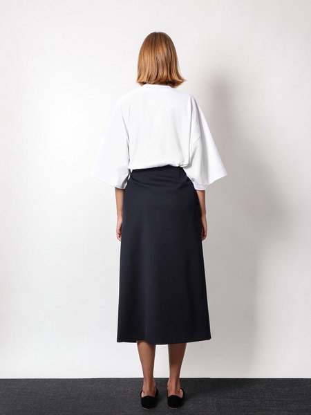 Virgin wool midi skirt