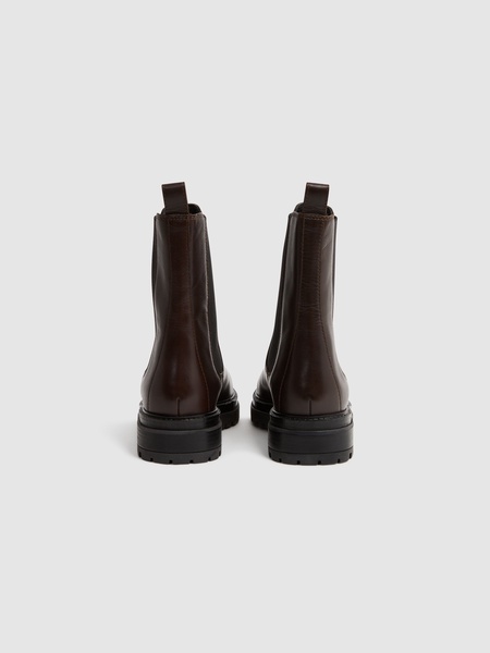 Leather Chelsea Boots in Chocolate