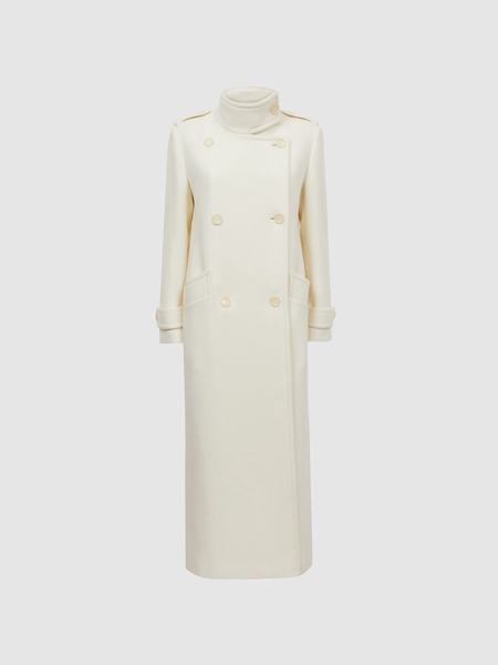 Taylor Cream Oversized Wool Double Breasted Long Coat