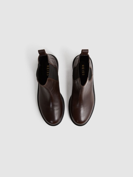 Leather Chelsea Boots in Chocolate