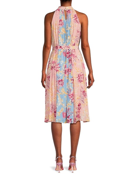 Print Belted Midi Dress