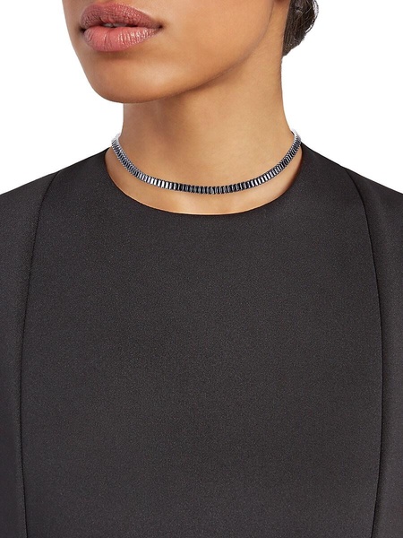 Teagen Gunmetal Plated & Cubic Zirconia Chain Necklace