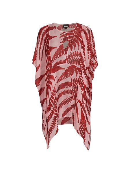 Fern Leaf Caftan Mini Cover Up Dress