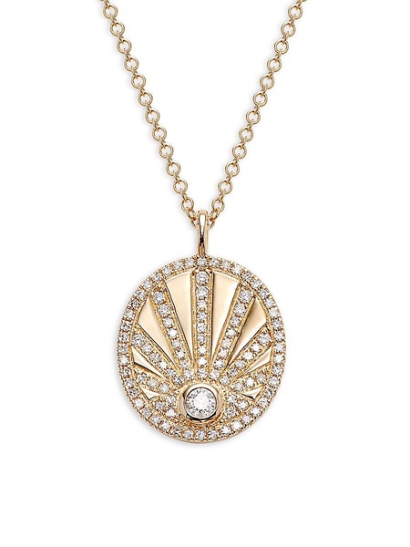 14K Yellow Gold & 0.3 TCW Diamond Pendant Necklace