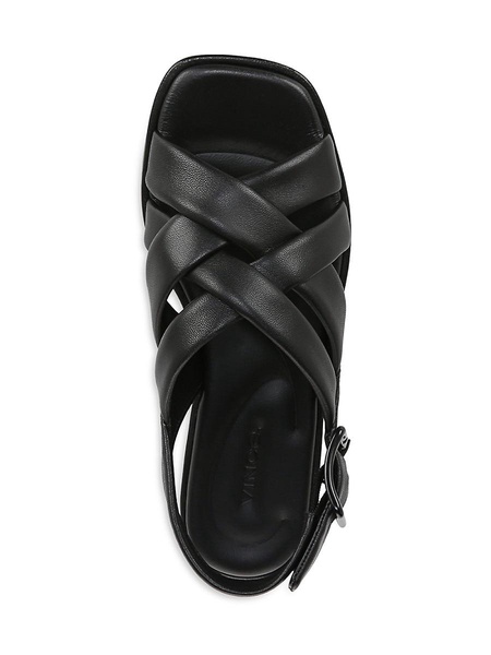 Rexx-B Crisscross Leather Flat Sandals