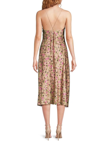 Myla Floral Satin Midi Slip Dress