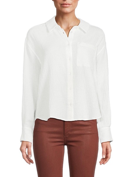 Gauze Long Sleeve Button Down Shirt