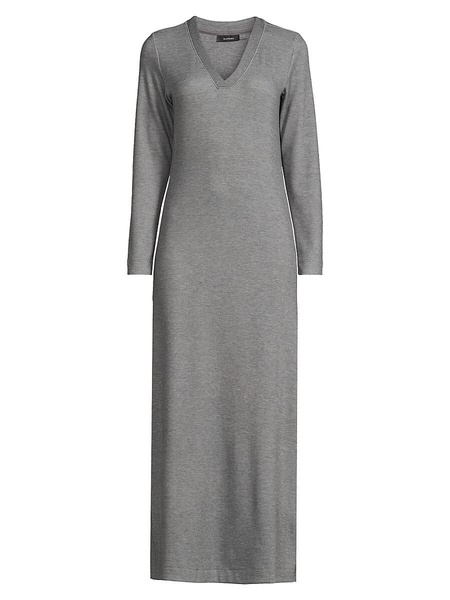 V Neck Sweatshirt Maxi Dress