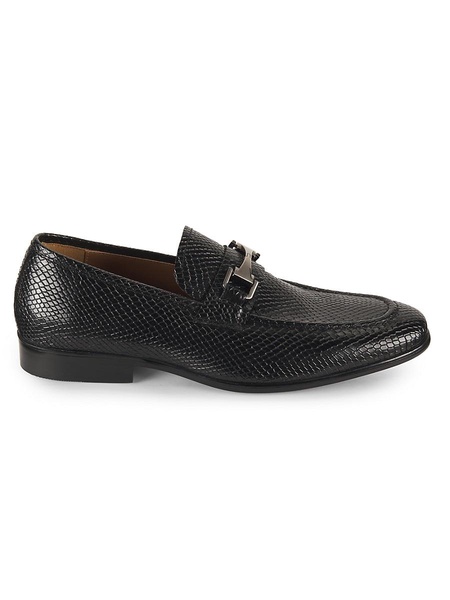 Paul Python Embossed Leather Riding Bit Loafers