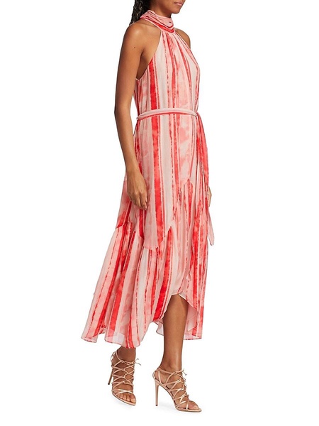 Babette Striped Silk Blend Midi Dress