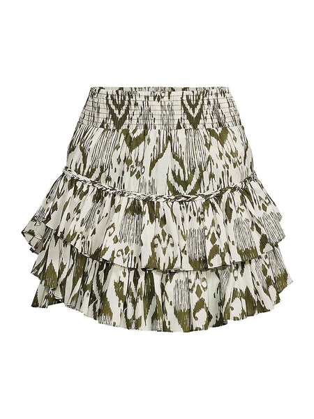 Evienne Print Tiered Mini Skirt