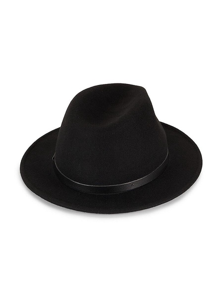 Faux Leather & Potenza Wool Fedora