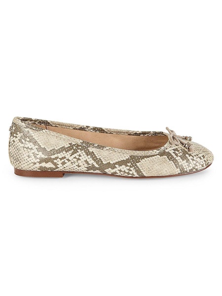 Flora Python-Embossed Ballet Flats