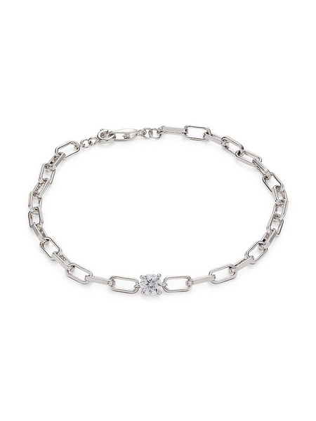 Zoe Rhodium Plated & Cubic Zirconia Link Bracelet