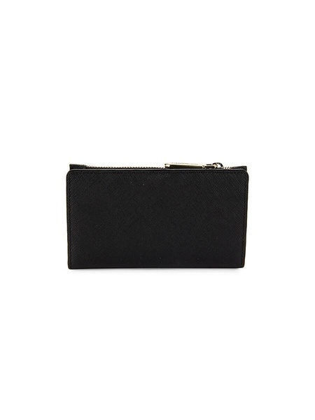 Faux Leather Logo Appliqué Bi-Fold Wallet