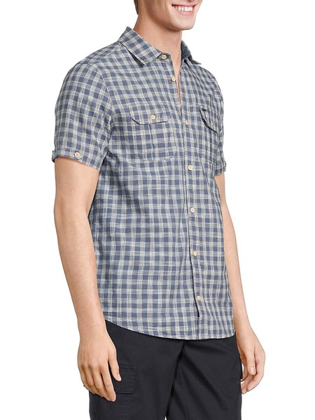 Saqui Slim Fit Plaid Button Down Shirt