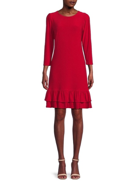 Ruffle Teired Jersey Mini Sheath Dress