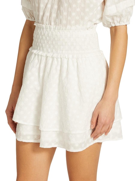 Addison Smocked Tiered Miniskirt