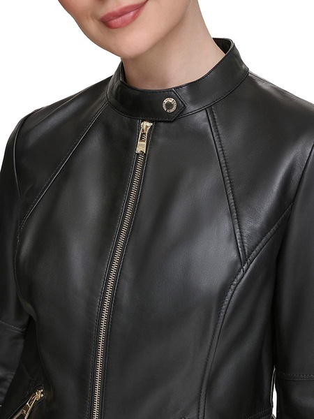 Mandarin Leather Motorcycle Jacket