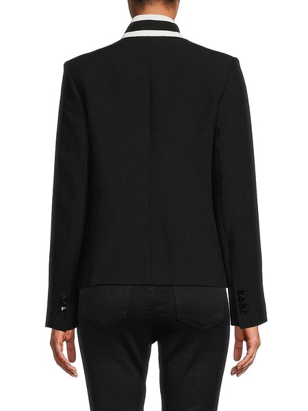 Contrast Trim Single Breasted Blazer