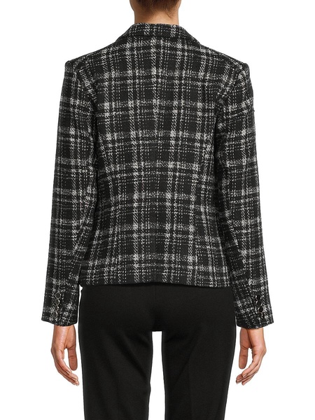 Plaid Double-Breasted Blazer