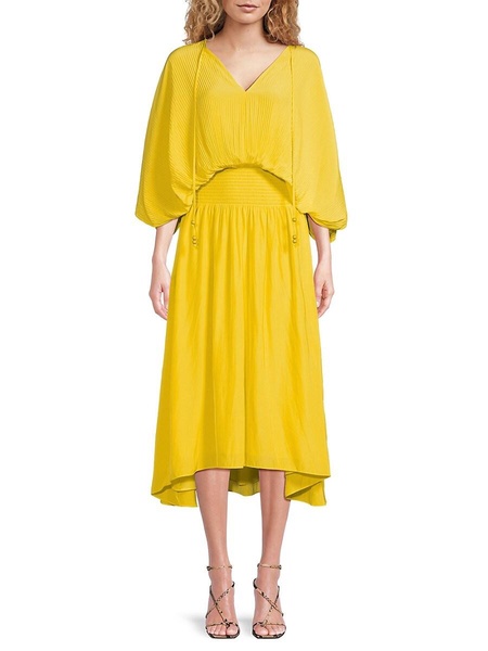 Harmonie Pleated Midi Blouson Dress