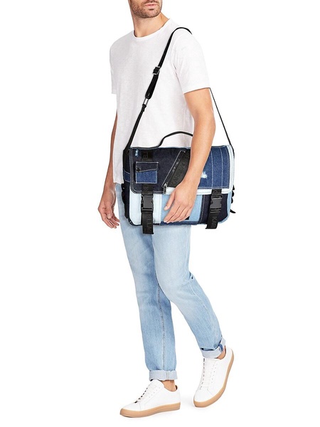 Patchwork Denim Messenger Bag