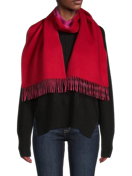 Fringed Cashmere Wrap Around Scarf