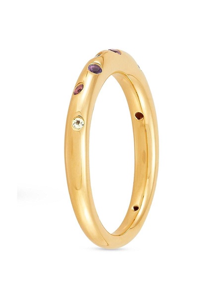 14K Yellow Gold Multi Stone Band Ring