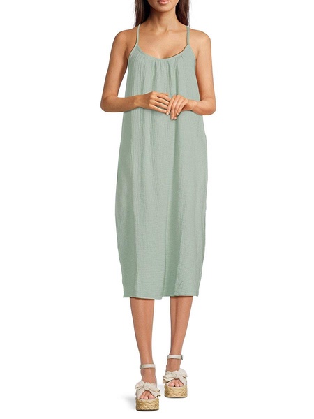 Scoopneck Shift Midi Dress