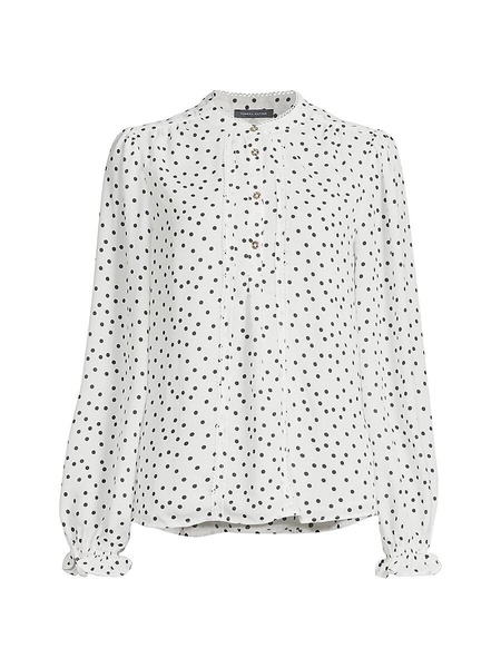 Highneck Polka Dot Blouse