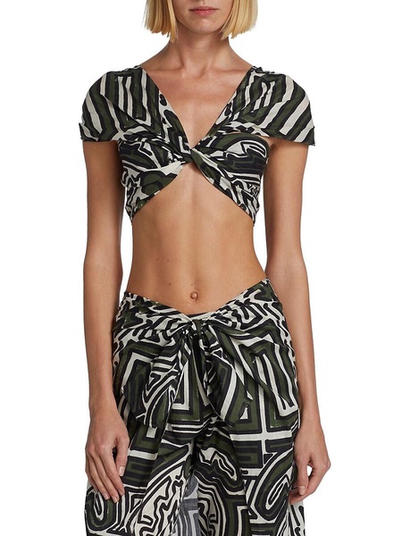 Samel Nomad Printed Poplin Crop Top