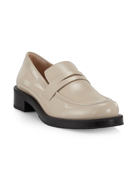 Palmer 40MM Brushed Leather Stacked Heel Loafers