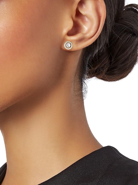 18K Goldplated Sterling Silver & Cubic Zirconia Stud Earrings