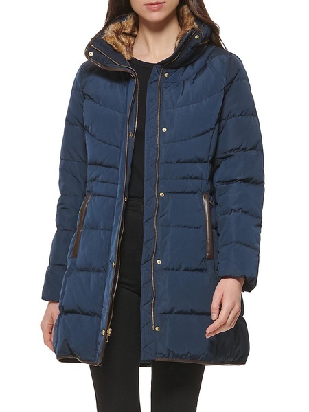 Faux Fur Trim Down Puffer Jacket