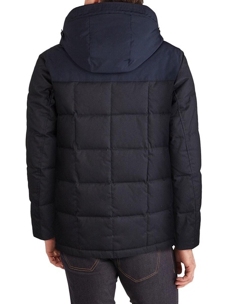 Quilted Flannel Down Faux Fur-Hooded Parka